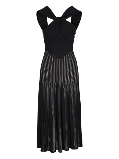 Zimmermann Rebellion Knitted Midi Dress In Black