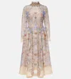Zimmermann Rebellion Linen And Silk Midi Dress In Multi