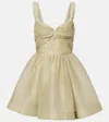 Zimmermann Rebellion Linen And Silk Organza Minidress In Animal Print