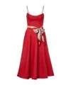 Zimmermann Womens Red Rebellion Tuck Shoulder-straps Linen Midi Dress Xs In Red