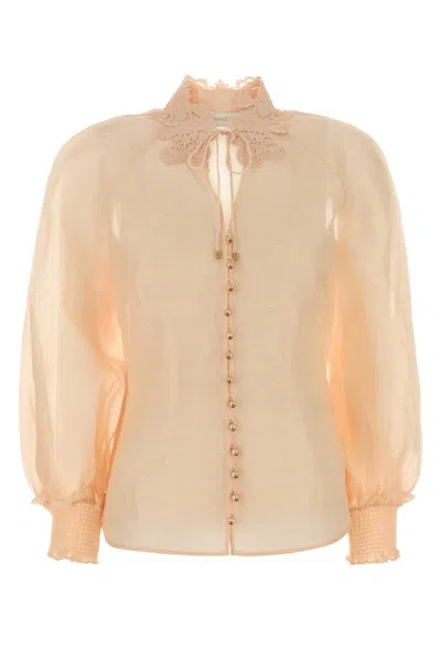 Zimmermann Rebellion Linen-silk Blouse In Neutral