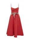 Zimmermann Womens Red Rebellion Tuck Shoulder-straps Linen Midi Dress Xs In Red