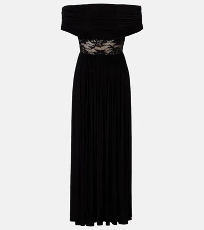 Zimmermann Rebellion Off-shoulder Jersey Maxi Dress In Black