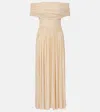 Zimmermann Rebellion Off-shoulder Jersey Maxi Dress In Brown