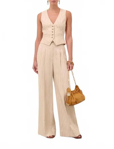 Zimmermann Rebellion Pinstripe Wide Pants In Cream Stripe In Neutral
