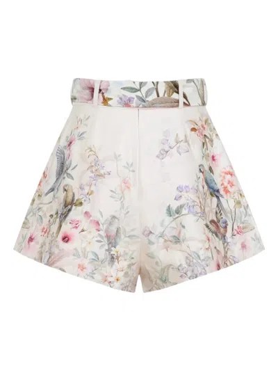 Zimmermann Rebellion Pleated Shorts In Multi