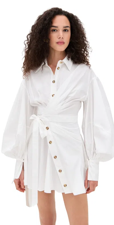 Zimmermann Rebellion Poplin Mini Dress Ivory In White