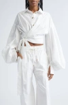 Zimmermann Rebellion Poplin Wrap Blouse Ivory In White