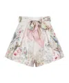 Zimmermann Rebellion Multicolor Shorts With Bow On The Front And All-over Floral Motif In Cotton And Silk Woman In Multi