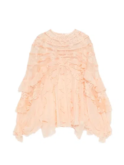 Zimmermann Rebellion Splice Billow Blouse In Orange