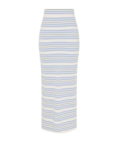 Zimmermann Rebellion Stripe Midi Skirt In Blue