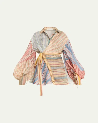 Zimmermann Rebellion Stripe Mini Shirtdress