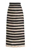 Zimmermann Rebellion Stripe Rope Skirt In Black Stripe In Multi