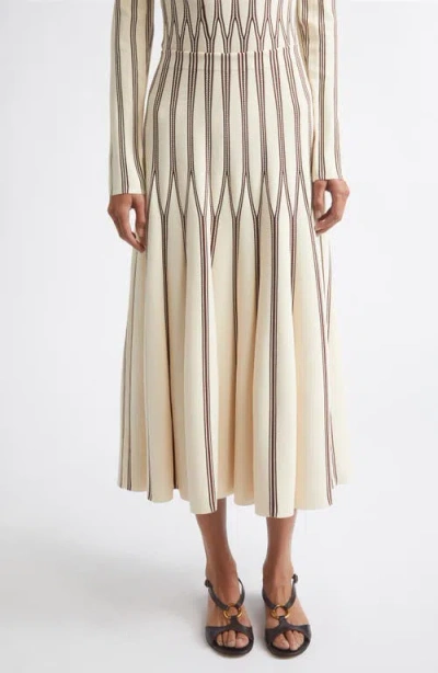 Zimmermann Rebellion Stripe Sweater Skirt In Neutral