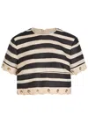 Zimmermann Rebellion Stripe Rope Top In Black Stripe In Black