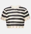 Zimmermann Rebellion Stripe Rope Top In Black Stripe In Multi