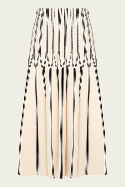 Zimmermann Rebellion Striped Midi Skirt In Cream Stripe In Neutral