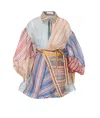 Zimmermann Rebellion Multicolor Midi Dress With Bow Detail On The Front And All-over Striped Motif In Linen And In Multi