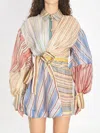 Zimmermann Rebellion Striped Mini Dress In Multi