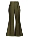 Zimmermann Rebellion Structured Flare Trousers In Green