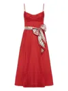 Zimmermann Womens Red Rebellion Tuck Shoulder-straps Linen Midi Dress Xs In Red