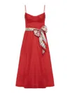 Zimmermann Womens Red Rebellion Tuck Shoulder-straps Linen Midi Dress Xs In Multi