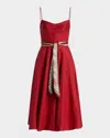 Zimmermann Womens Red Rebellion Tuck Shoulder-straps Linen Midi Dress Xs In Red