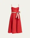 Zimmermann Womens Red Rebellion Tuck Shoulder-straps Linen Midi Dress Xs In Red