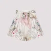 Zimmermann Rebellion Multicolor Shorts With Bow On The Front And All-over Floral Motif In Cotton And Silk Woman In Multi