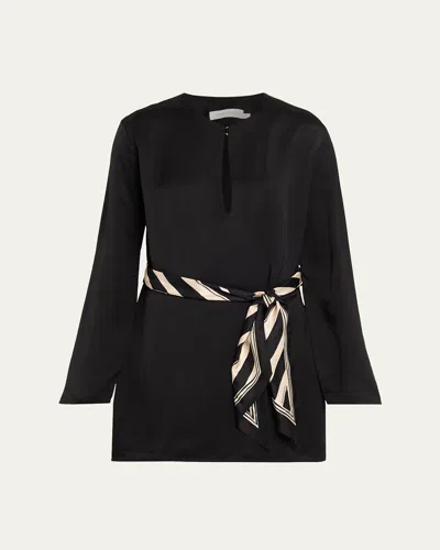 Zimmermann Rebellion Twill Tunic Top In Black