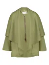 Zimmermann Rebellion Wool Cape In Green