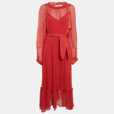 Zimmermann Red Polka Dots Silk Maxi Dress