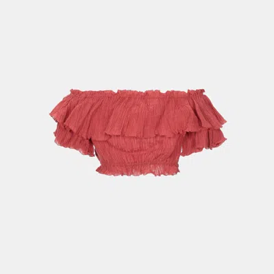 Pre-owned Zimmermann Red Ramie Top Size Xs (0)