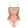 Zimmermann Multicolor Wylie Belted Bandeau Swimsuit