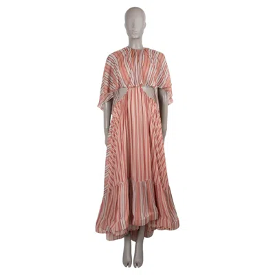 Pre-owned Zimmermann Red Viscose 2026 Rebellion Striped Bohemian Maxi Dress 1 S