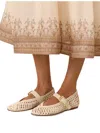 Zimmermann Leather Reef Ballerina Flats In Neutral