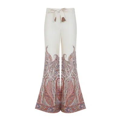 Zimmermann Relaxed Fit Multicolour Linen Trousers