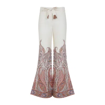 Zimmermann Rhiannon Flare Pant Cream Paisley In Neutral