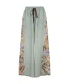 Zimmermann Relaxed Floral Print Wide Pants With Drawstring Waist In Green