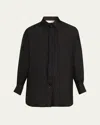 Zimmermann Relaxed Long-sleeve Tie Shirt In Black