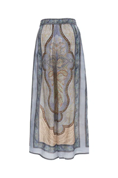 Zimmermann Relaxed Silk Habutae Trousers In Blue