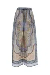 Zimmermann Wanderlust Multicolor Pants With Elastic Drawstring Waist And All-.over Print In Silk Woman In Multi