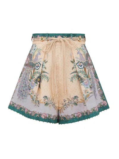 Zimmermann Removable Waist Belt With Zip Closure And Pocket Detail - Size 0 In Multicolor