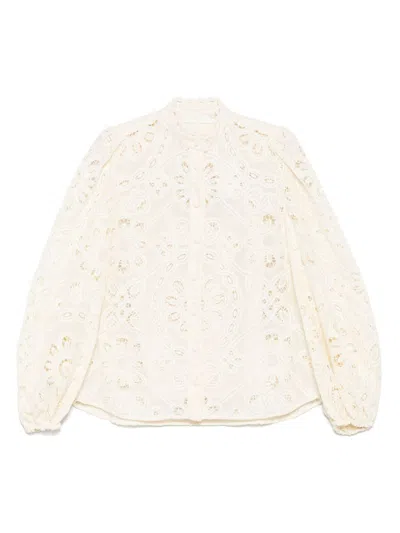 Zimmermann Rhiannon Embroidered Blouse In White