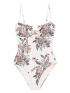 Zimmermann Rhiannon Hardware-detailed Strapless One-piece Swimsuit In Neutral
