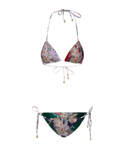 Zimmermann Rhiannon Triangle Bikini Set In Blue