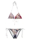 Zimmermann Rhiannon Floral-print Triangle Bikini In Red