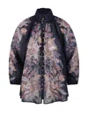 Zimmermann Rhiannon Billow Blue Blouse With High Neck And All-over Paisley Print In Ramie Woman In Blue