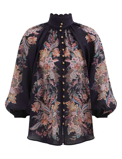 Zimmermann Rhiannon Billow Blouse In Multi