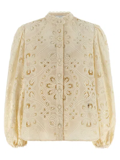 Zimmermann Rhiannon Embroidered Blouse In Neutral